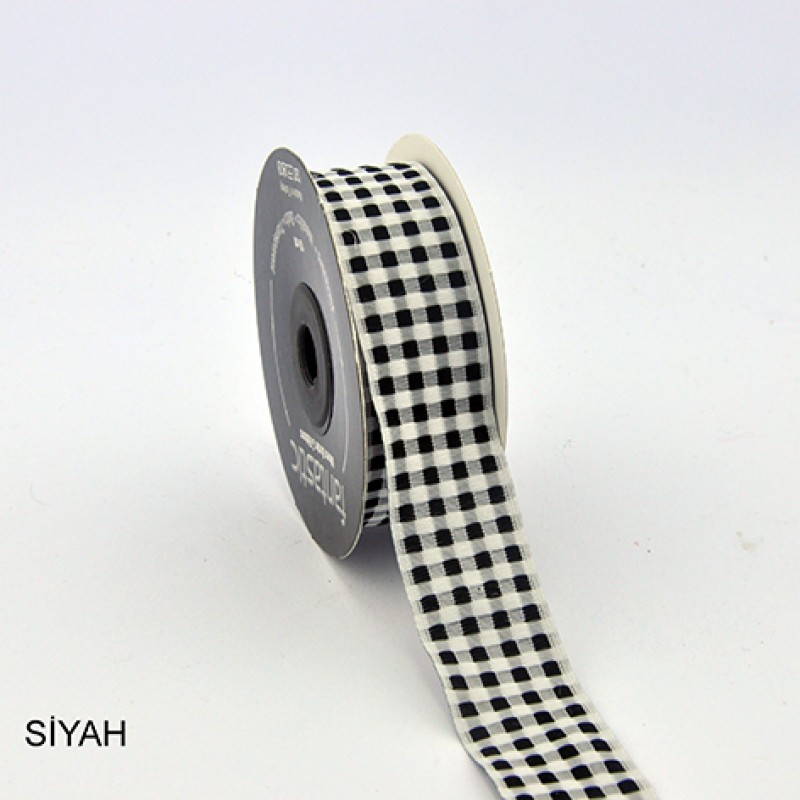 Stuha tkaná čierna kocka, 25651, šírka 25 mm, 10m