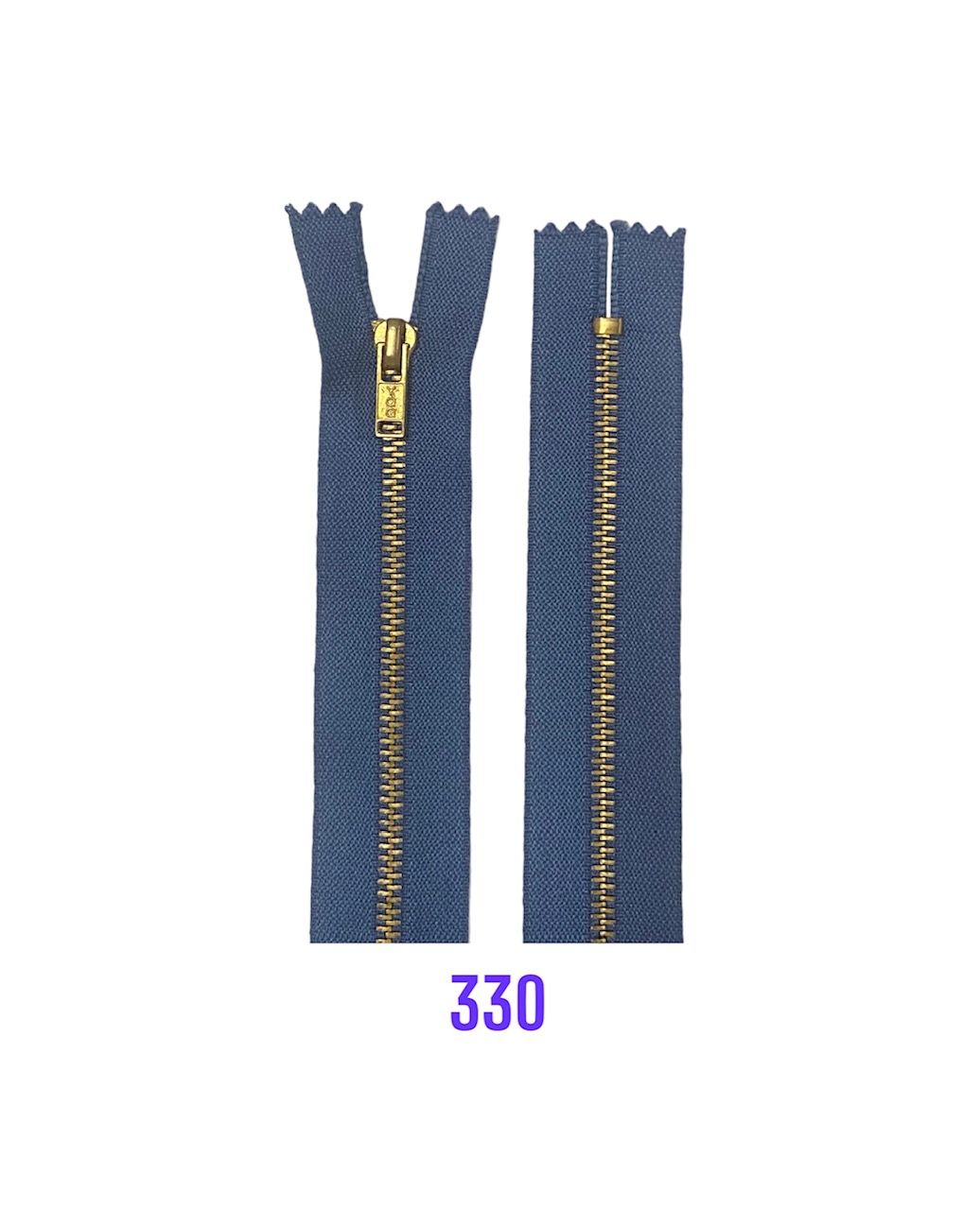 zips kovový neotvárateľný 4mm;No.4  12cm 330 tm.modrý