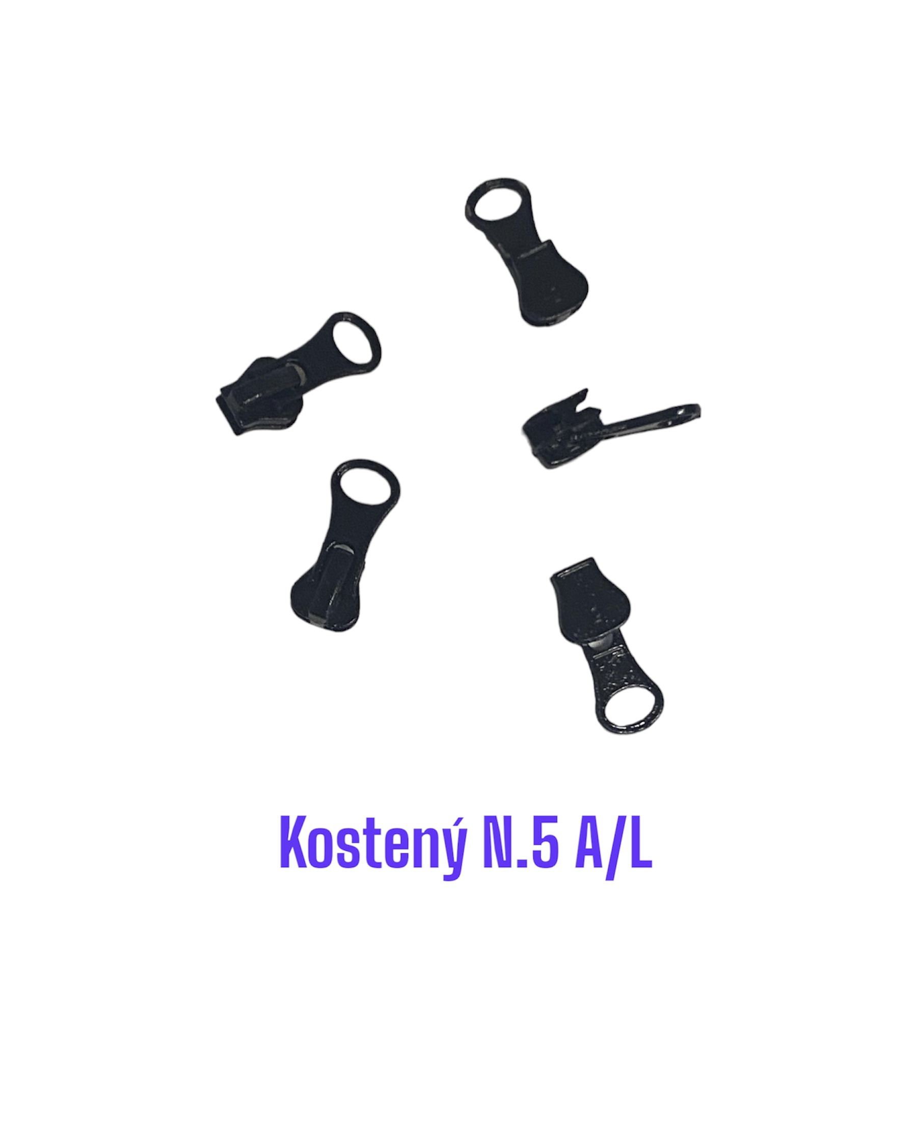 Jazdec ku kosteným zipsom No.5;  A/L 25ks čierny 