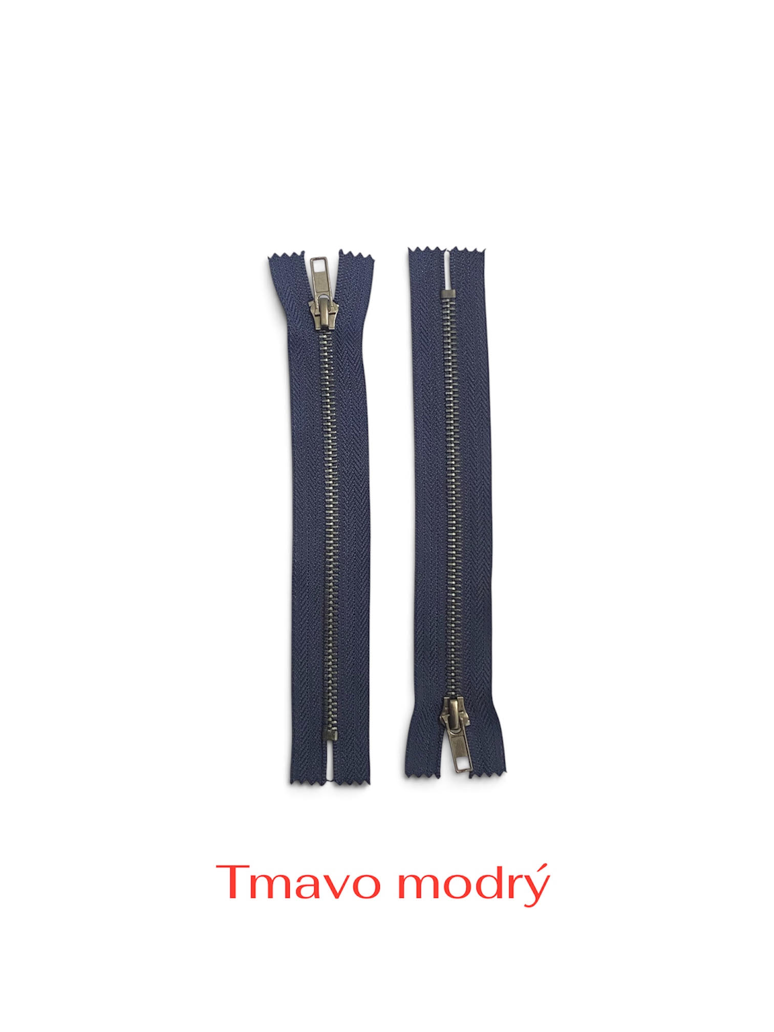 Zips kov. M-5,nedelitelný čierny nikel 18cm 330 tm.modrá, 10ks