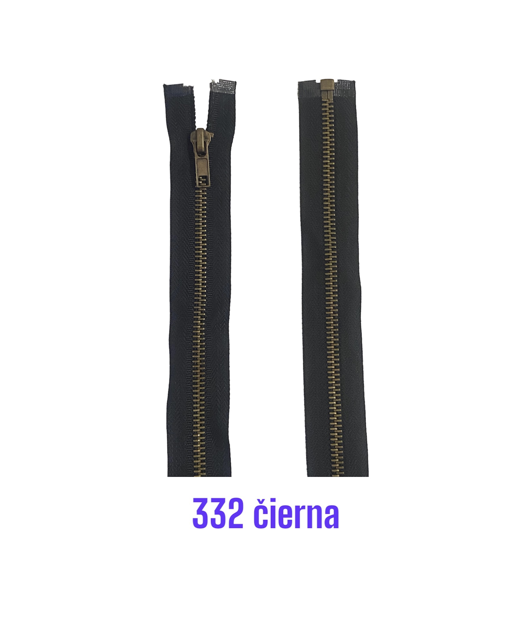 Zips kovový No.5 staromosadzný 6mm, 55cm, čierna