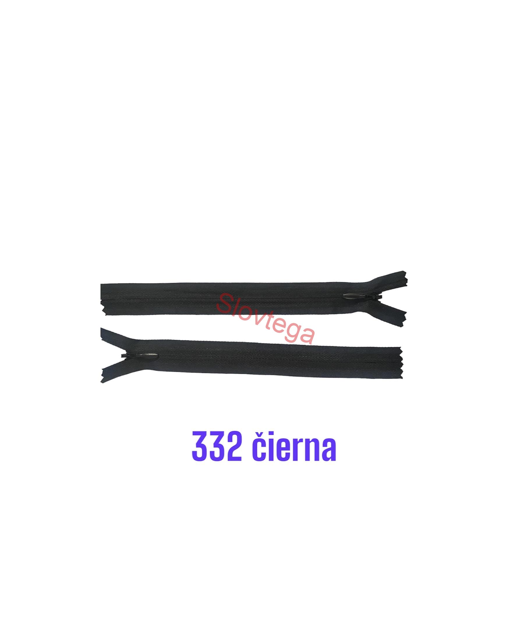 Zips krytý nedeliteľný 35cm,332-čierna