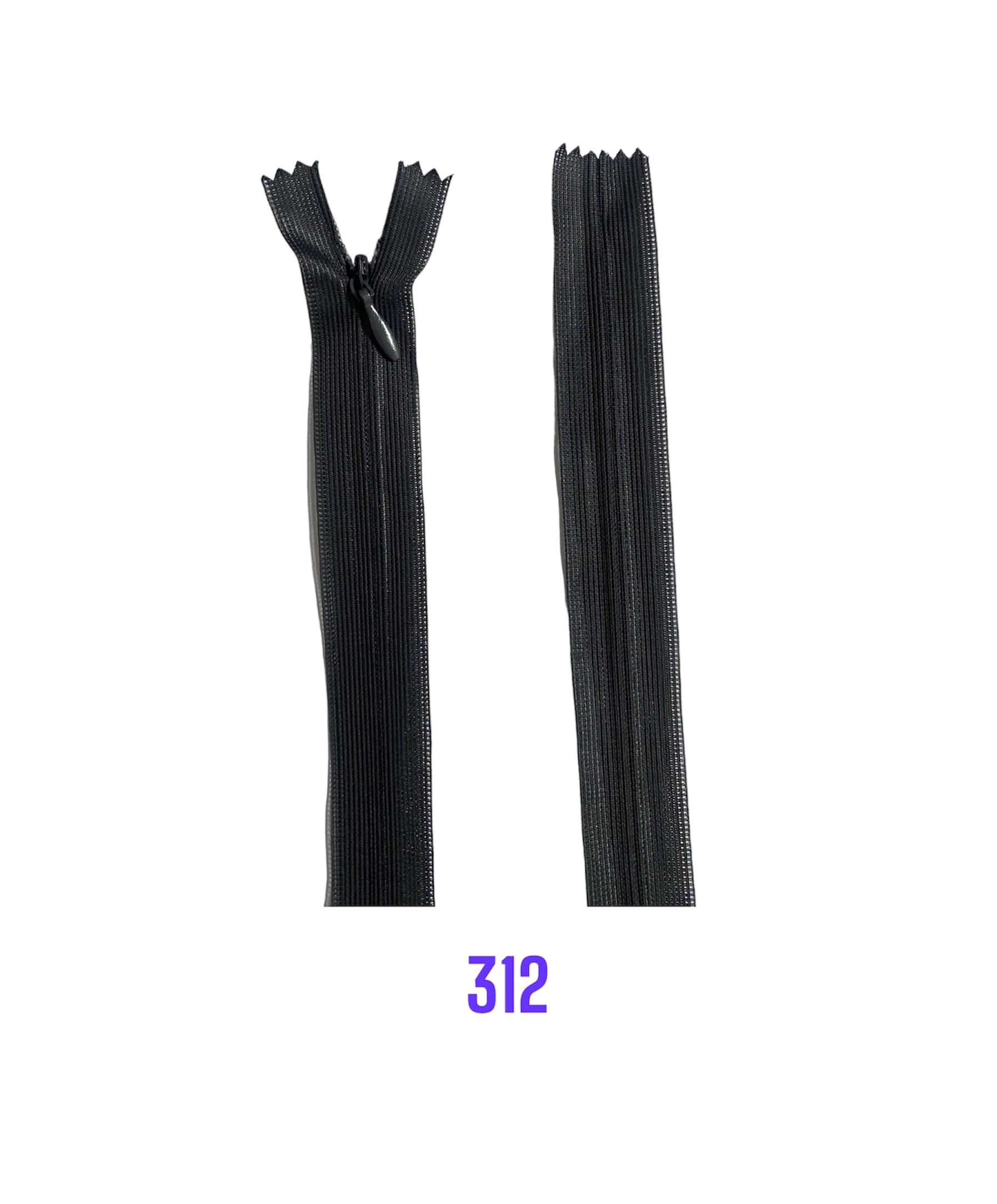Zips skrytý nedeliteľný. 3mm, 50cm,312