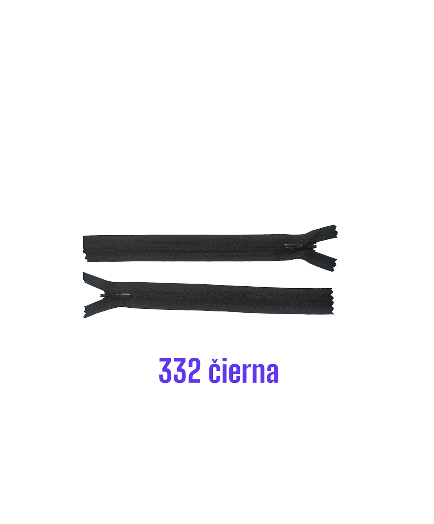 Zips krytý nedeliteľný 16cm, 332-čierna