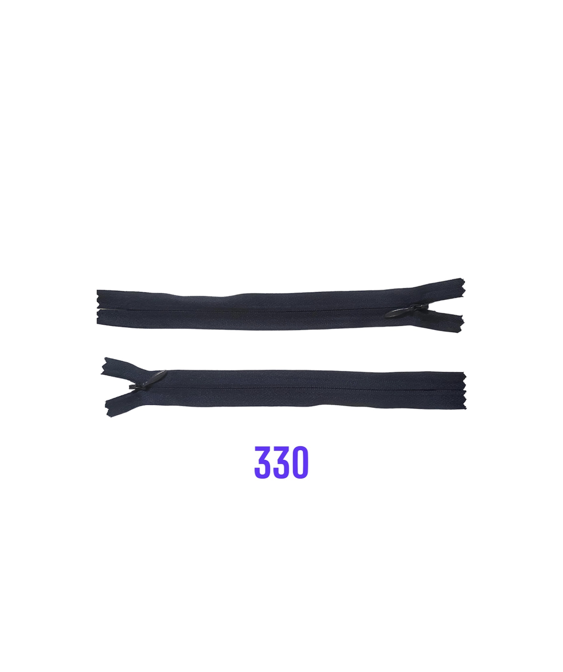 Zips krytý nedeliteľný 25cm; 330 tm.modrá