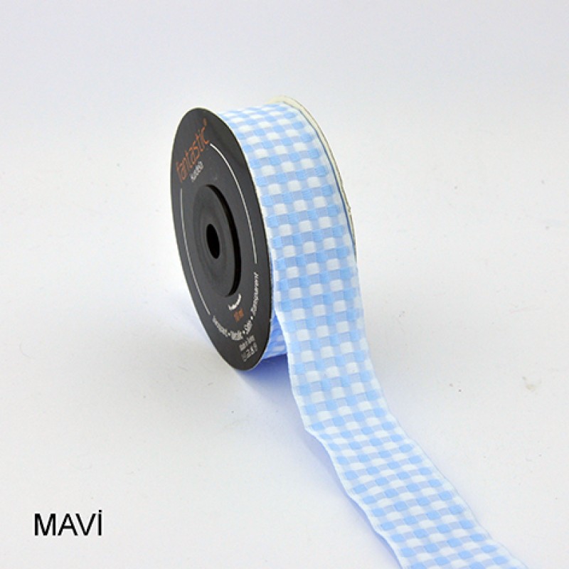 Stuha tkaná bl.modrá kocka, 25651, šírka 25 mm, 10m