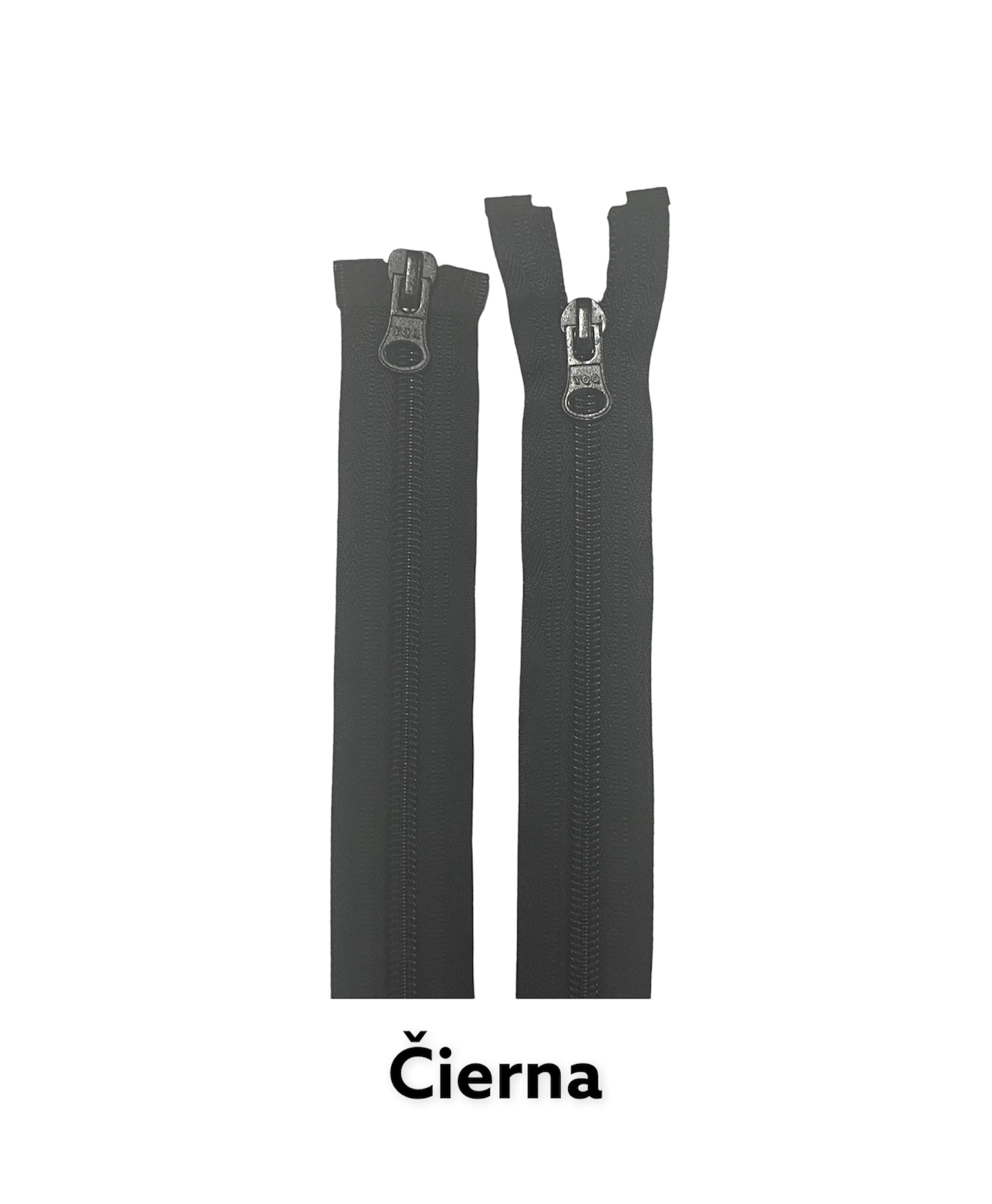Zips špirálový No.6X; 6,4mm deliteľný 2 jazdce 50cm; 332 čierna