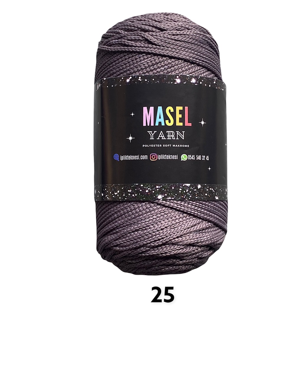 Makrame Masel PES 250g, 2,5mm;4x250g;15 tmav.
