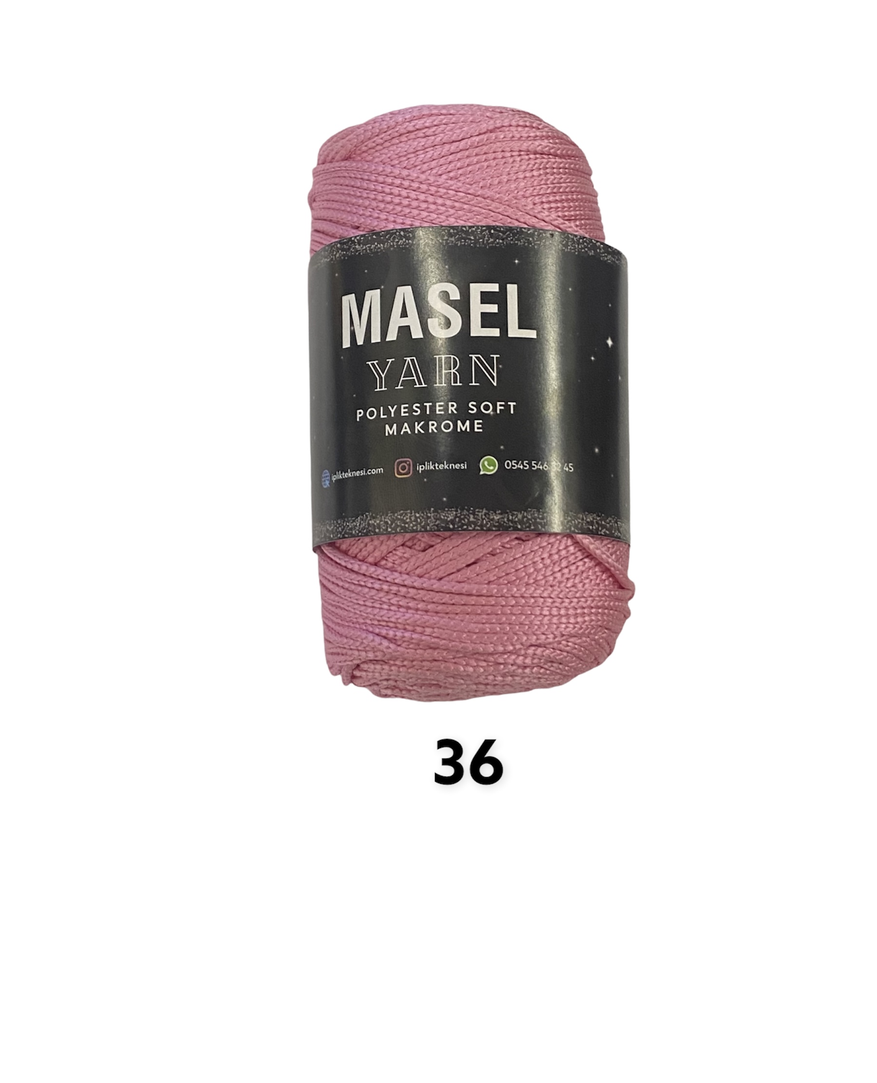 Makrame Masel PES 250g, 2,5mm;4x250g;36-ružová