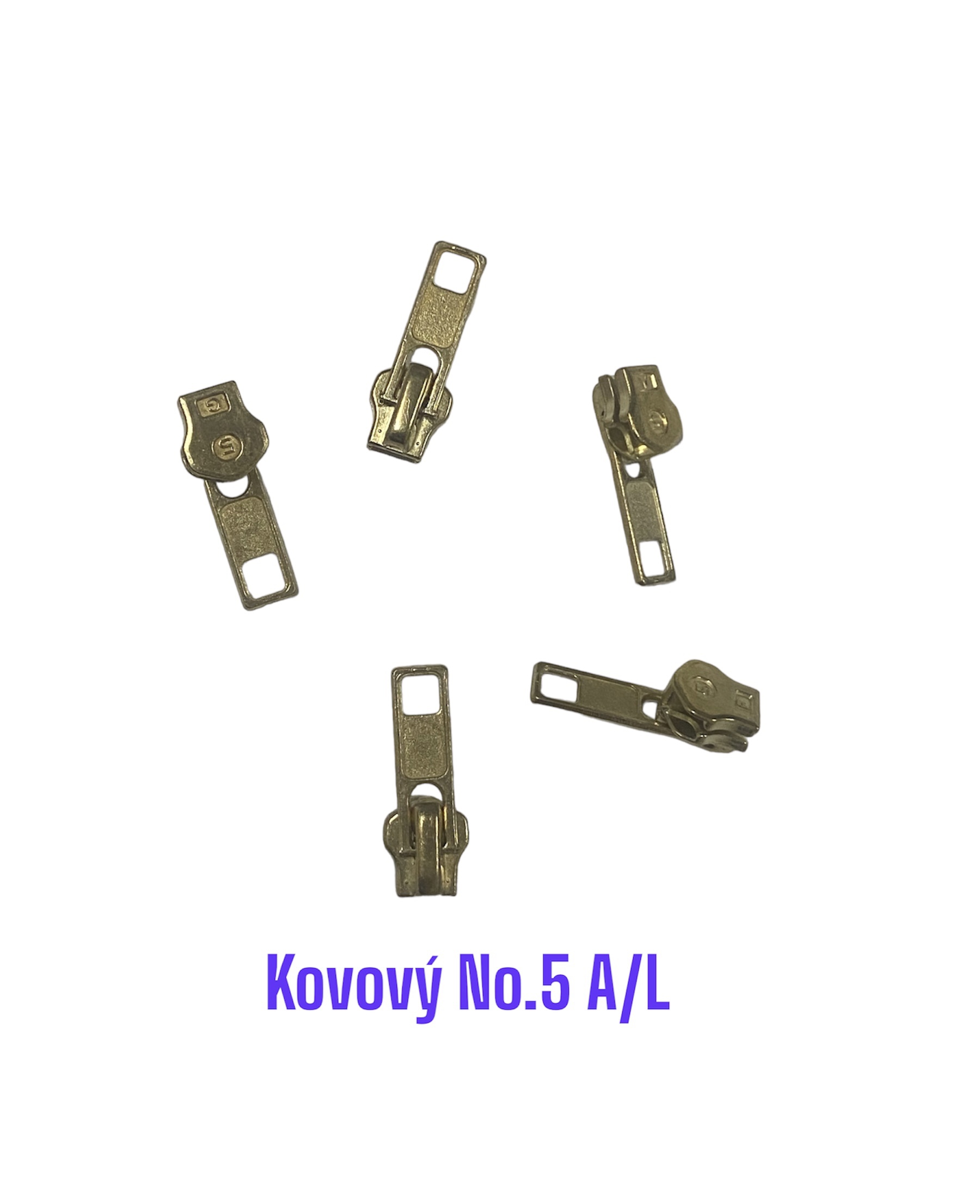 Jazdec ku kovovým zipsom No.5;  A/L 50ks zlatý