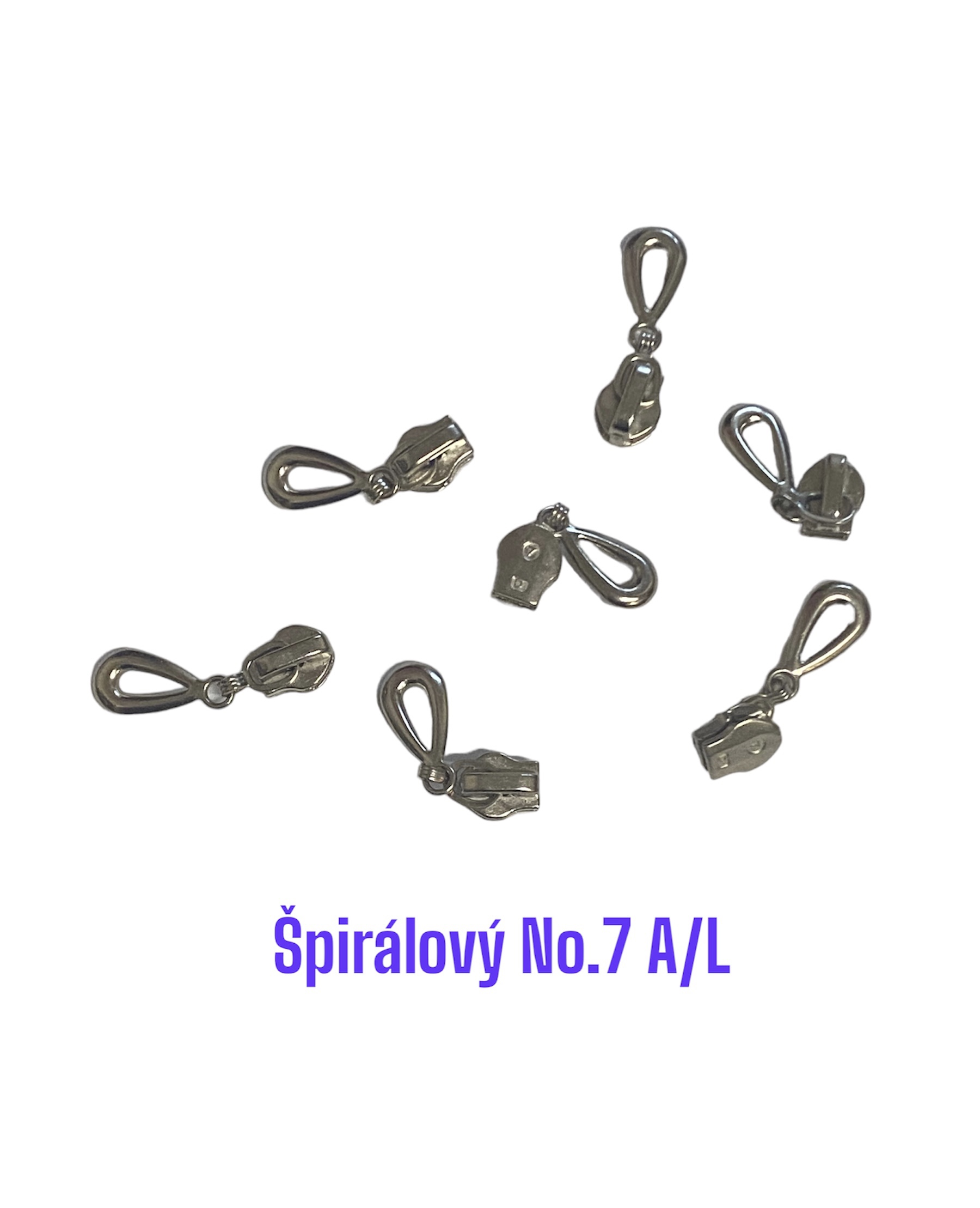 Jazdec na špirálové zipsy No.7; A/L 20ks nikel