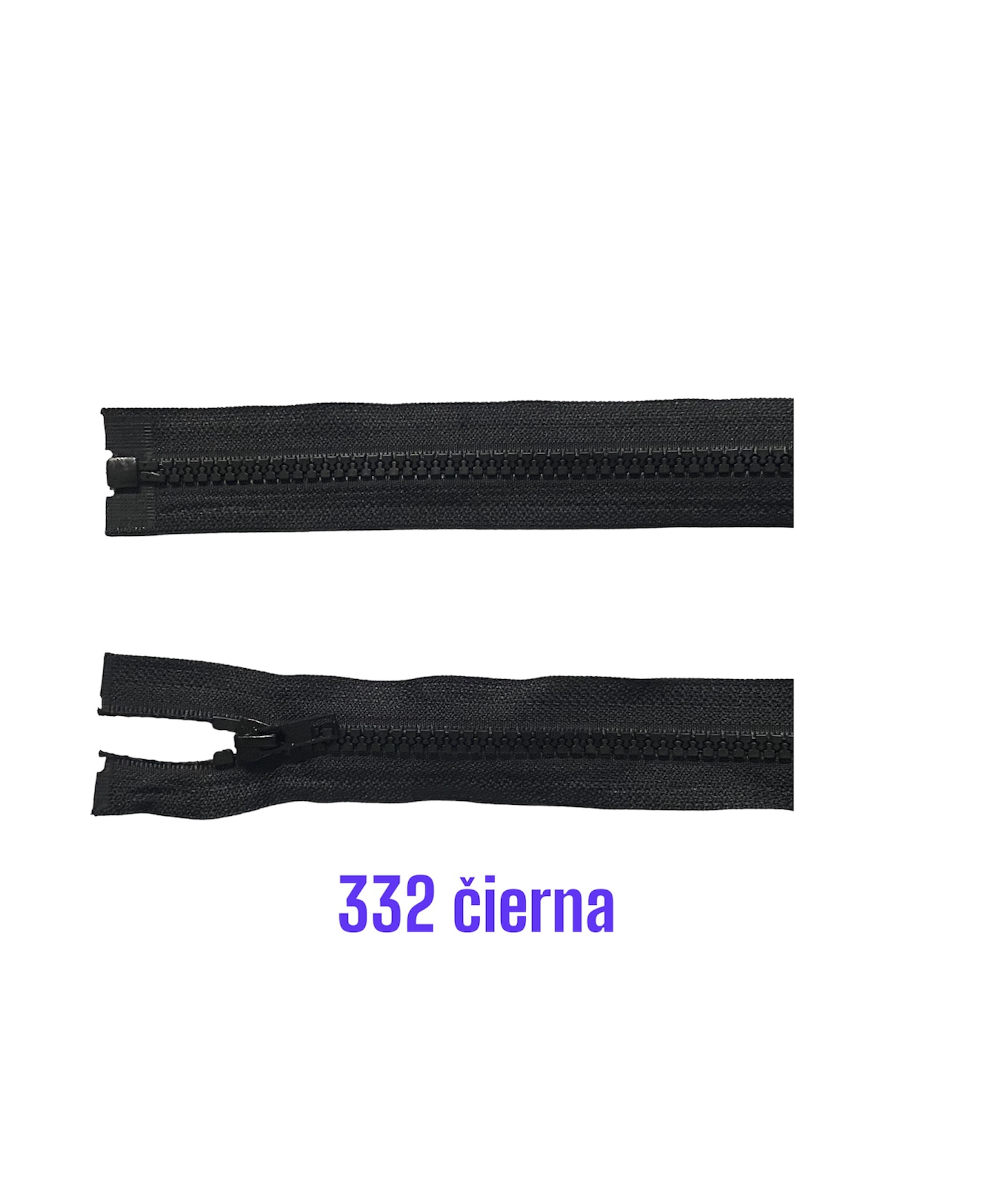 Zips kostený K-5,otvárateľný 45cm 332 čierna