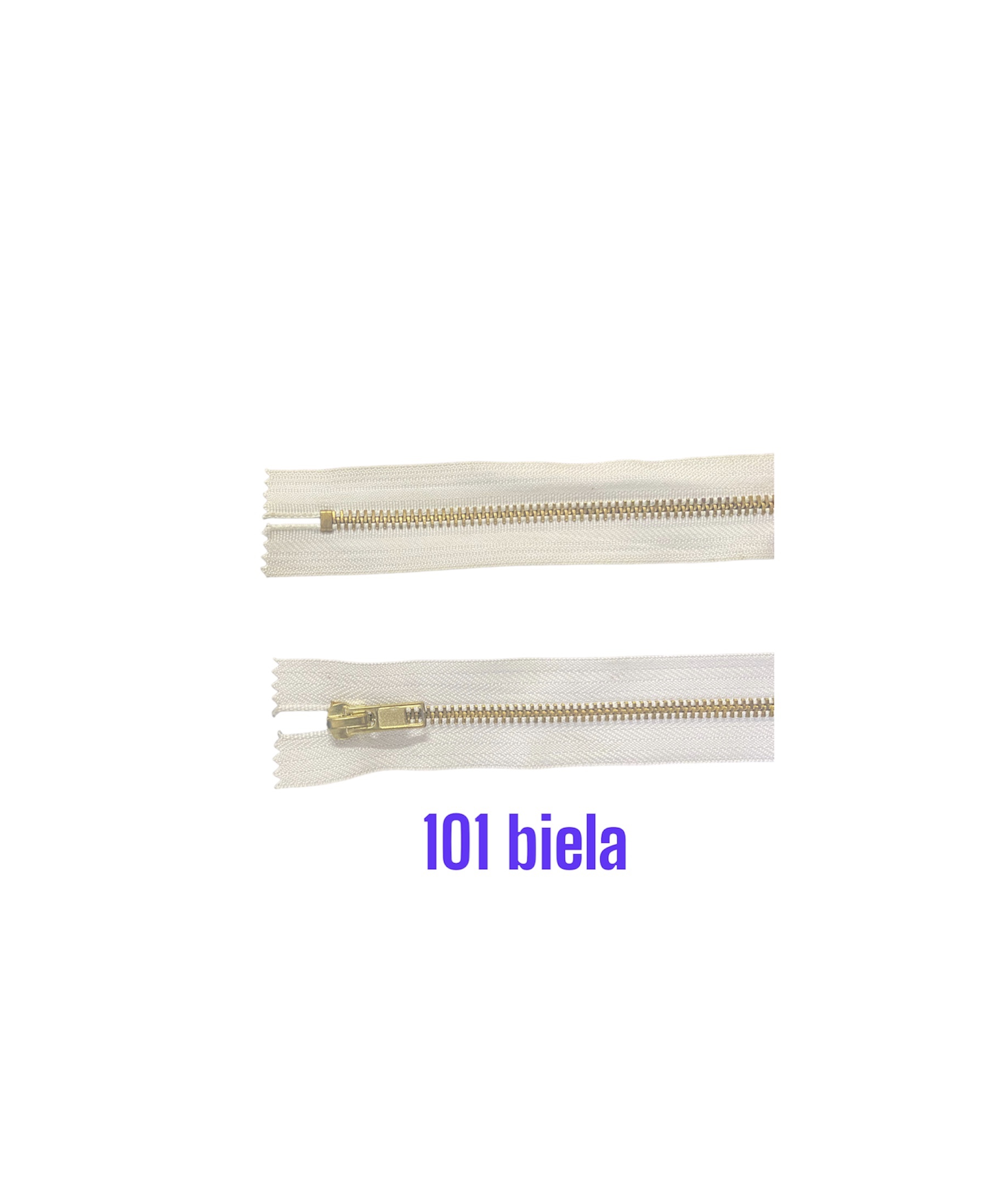 Zips kov. M-5,nedelitelný 14cm 101 biela, 3ks