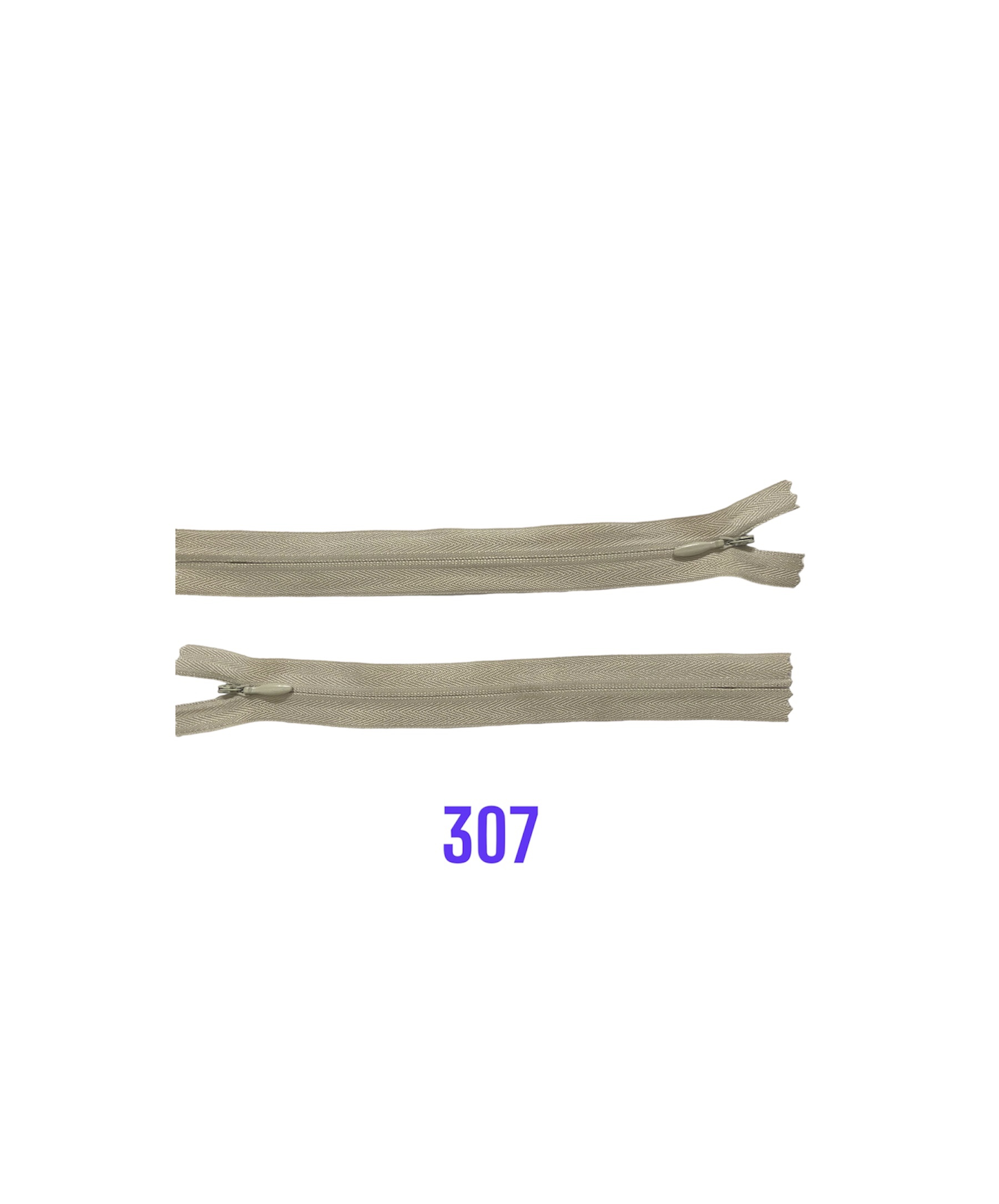 Zips krytý nedeliteľný 25cm; 307