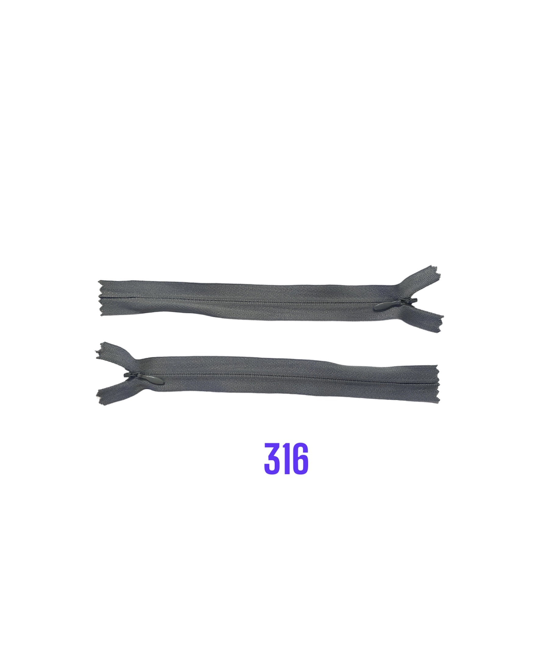 Zips krytý nedeliteľný 25cm; 316