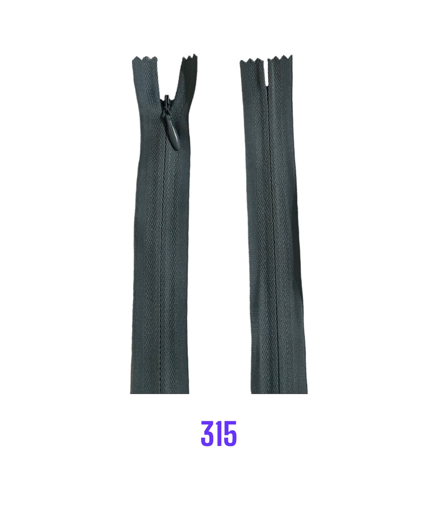 Zips krytý nedeliteľný 30cm, 315