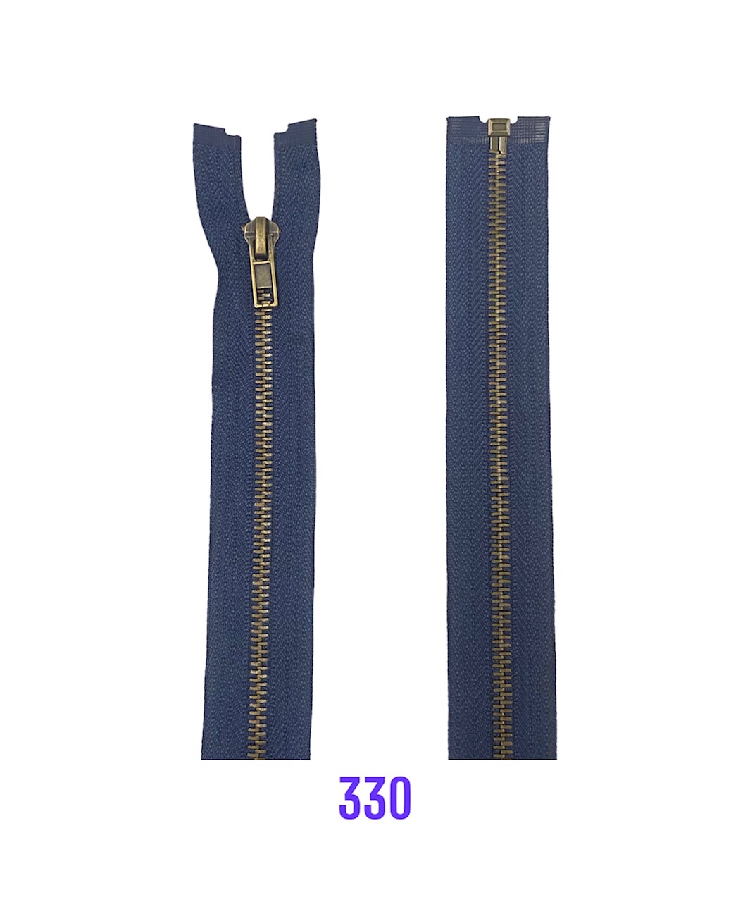 Zips kovový No.5 staromosadzný 6mm, 35cm, 330