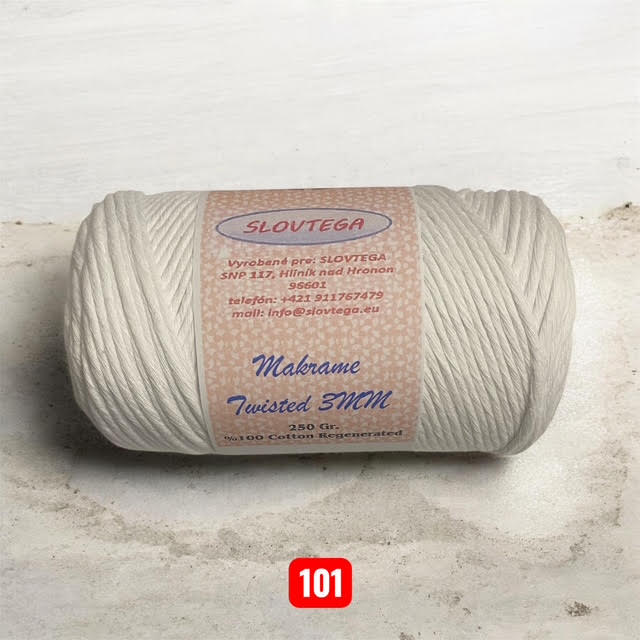 Makrame Twisted 3MM, 4x250g, 101