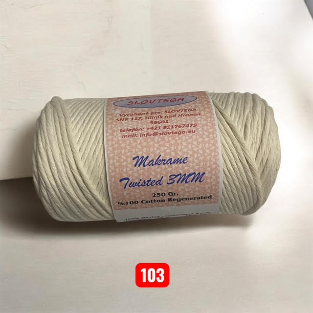 Makrame Twisted 3MM, 4x250g, 103