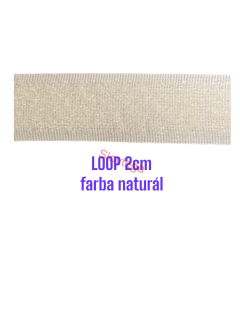 Suchý zips LOOP -poduška naturál 2,0cm; balenie od 4x25m