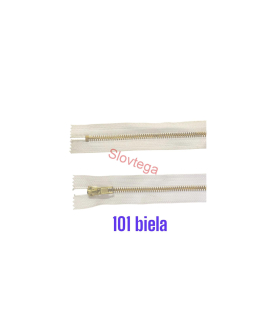 Zips kov. M-5,nedelitelný 16cm 101 biela, 10ks