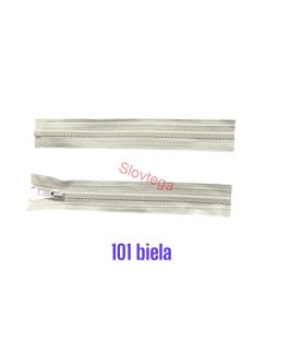 Zips kostený K-5,otvárateľný 30cm 101 biela