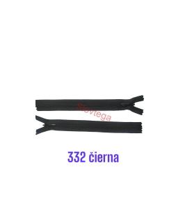 Zips krytý nedeliteľný 30cm, 332-čierna