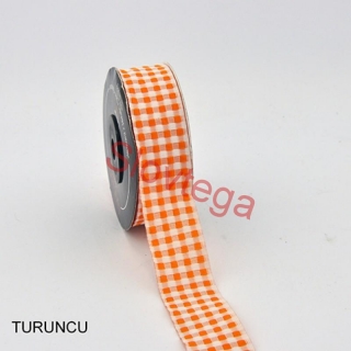 Stuha tkaná oranžová kocka, 25651, šírka 25 mm, 10m