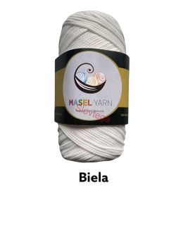 Makrame Masel PES 250g, 2,5mm;4x250g; biela