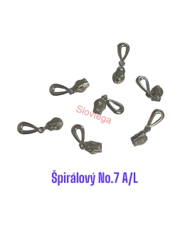 Jazdec na špirálové zipsy No.7; A/L 20ks nikel