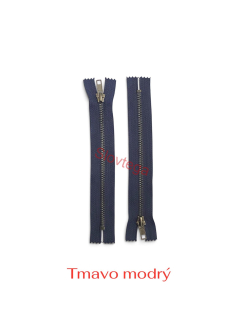 Zips kov. M-5,nedelitelný čierny nikel 14cm 330 tm.modrá, 10ks