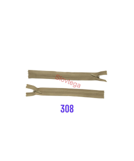 Zips krytý nedeliteľný 22cm; 308