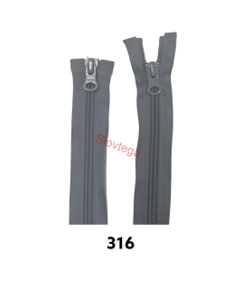 Zips špirálový No.6X; 6,4mm deliteľný 2 jazdce 65cm; 316