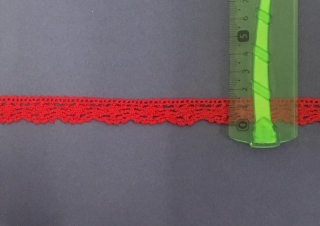 Krajka bavlnená 102,55;17mm;10m/m=0,35€  červená