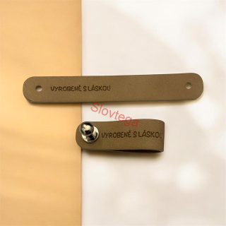 štítok EKO koža „Vyrobené s láskou"Hnedý