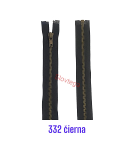 Zips kovový No.5 staromosadzný 6mm, 40cm, čierna